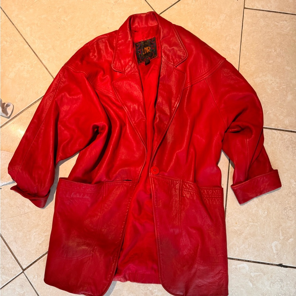 Leather Vibrant Red Jacket